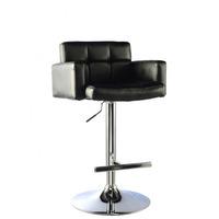 elmfield black faux leather bar stool with chrome base