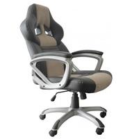 Elvina Home Office Chair In Black And Brown Faux Leather
