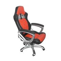Elvina Home Office Chair In Black And Red Faux Leather