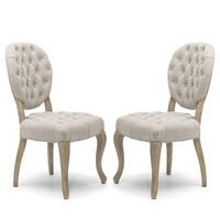 Elsa Fabric Dining Chair In Natural And Washed Legs In A Pair