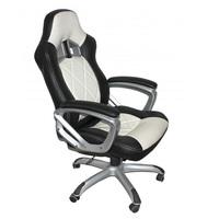 Elvina Home Office Chair In Black And White Faux Leather