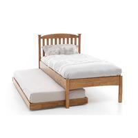 eleanor low end guest bed honey oak with mattress and bedding bundle