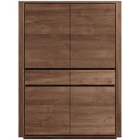 Elemental Teak 4 Door 2 Drawer Storage Cupboard