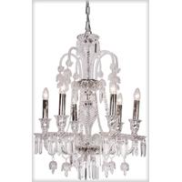 elegance 6 branch clear glass chandelier