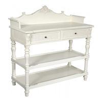 Elise Console Table with Shelves, White