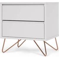 Elona bedside table, grey and copper