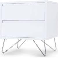 Elona Bedside Table, White Gloss