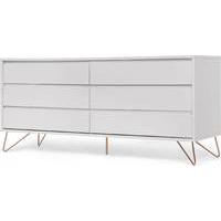 Elona wide chest of drawers, grey and copper