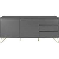 elona sideboard charcoal and brass