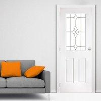 Eldon Grained Pvc Door - Starburst Style Glass