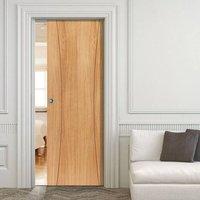 elements arcos oak single pocket door prefinished