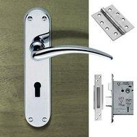 el60 euroline wing lever lock polished chrome handles pack