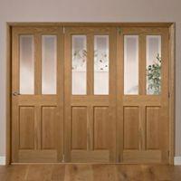 elveden 4 panel 2 lite oak veneer glazed internal folding door rh h203 ...