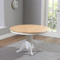 elstree round 4 seater dining set oak and white