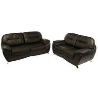 Ella 3+2 Seater Black Leather Sofa Set