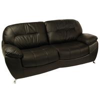 Ella 3 Seater Black Leather Sofa