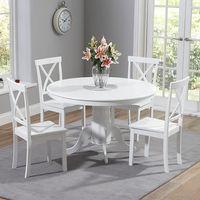 elstree round 4 seater dining set white