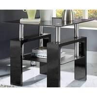 Elise Square Glass Coffee Table Black