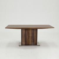 Elora Wooden Dining Table Rectangular In Walnut With Chrome Base