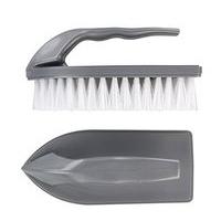 Elliott 1-piece Iron Shaped Scrubbing Brush With Handle, Grey