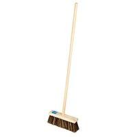 elliott sweeping broom with natural long bassine and cane fibres brown