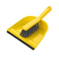 Elliott\'s Dustpan And Brush Set With Rubber Lip, Yellow