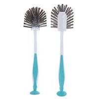 elliott 1 piece fantail dish brush with suction base and grip handle w ...