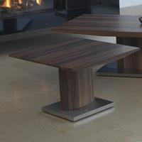 Elora Lamp Table In Walnut With Brushed Stainless Steel Base