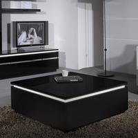 Elisa Coffee Table Square In Gloss Black With Storage
