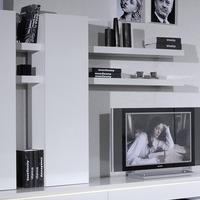 Elisa Wall Mounted Display Unit In White Lacquer With Shelves