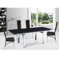 ella glass extending dining table with 6 dining chairs