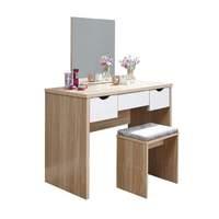 elizabeth dressing table set oak and white