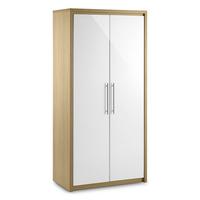 Elite 2 Door Wardrobe in Oak and White High Gloss