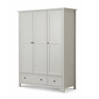 Ellie Wooden Large Wardrobe In Dove Grey Lacquered