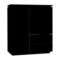 Elisa Highboard In High Gloss Black With 2 Doors And 2 Drawers