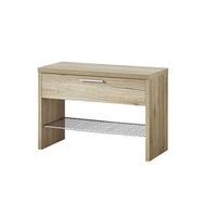 Elina Shoe Bench In Sanremo Oak With 1 Drawer and Metal Shelf