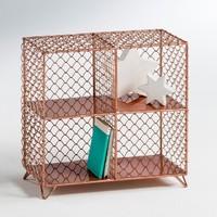 Elori Copper-Coloured Wire Mesh Shelf Unit