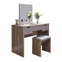 Elizabeth Dressing Table Set Walnut and Grey