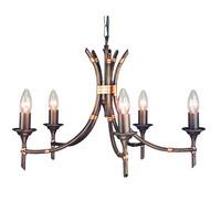 elstead lighting bamboo 5 light chandelier in bronze