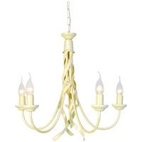 elstead lighting ribbon 5 light chandelier in ivory