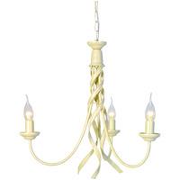 elstead lighting ribbon 3 light chandelier in ivory