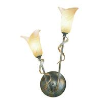 Elstead Lighting Fly 2 Light Wall Light in Black Silver and Gold