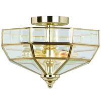 Elstead Lighting Old Park Semi Flush Light in Polished Brass