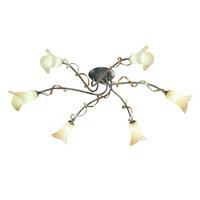 Elstead Lighting Fly 6 Light Ceiling Light in Black Silver and Gold