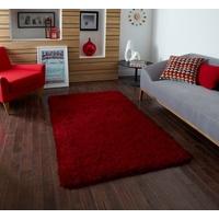 Elegant Rich Red Quality Thick Soft Shag Pile Rug - Seattle 60cm x 115cm (2\' x 3\' 9\