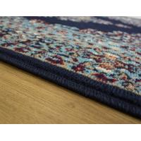 elegant vintage royal navy patterned rug kensington 70x340cm