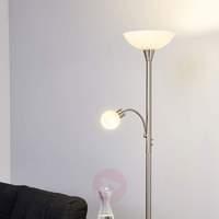 elaina 2 bulb led floor lamp nickel matte