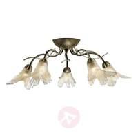 Elegant Lily ceiling crown, antique brass look