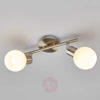 Elaina - 2-bulb LED ceiling light, nickel matte