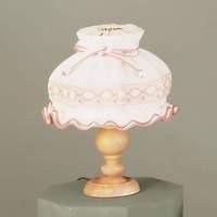 Elsa Peasant Table Light Embroidered Shade Pink
